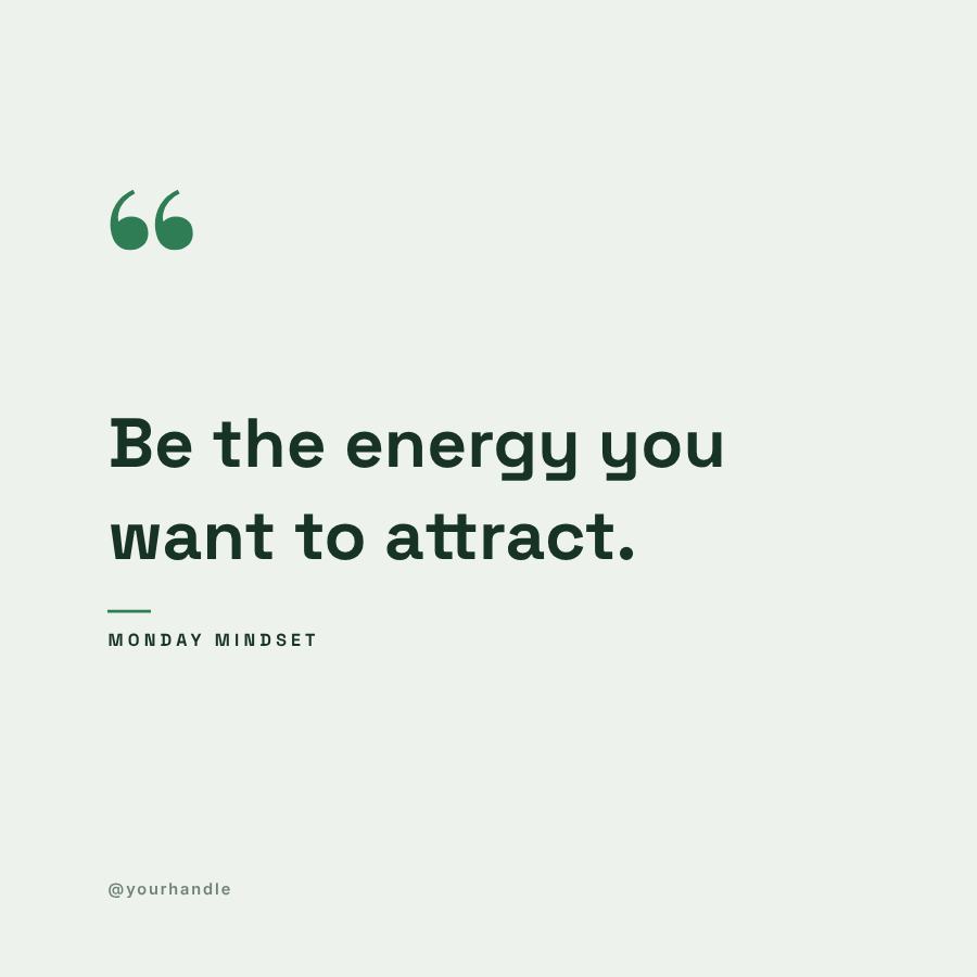 Forest Be the energy Quote Post — editable social media template