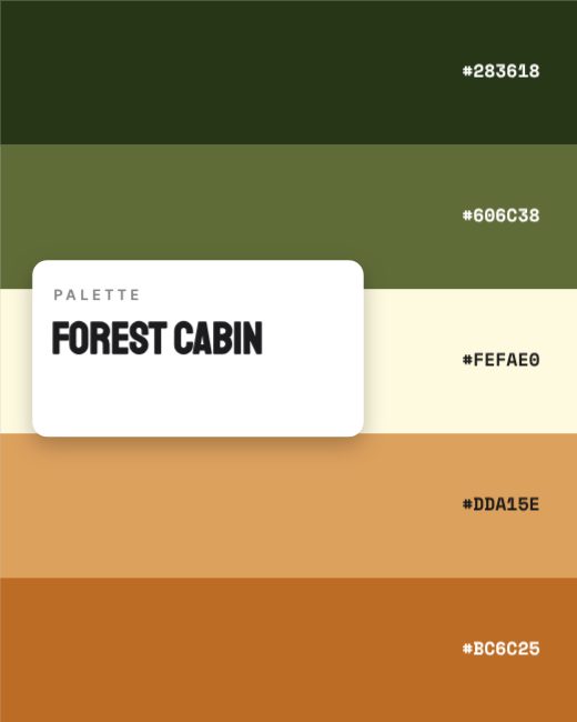 Forest Cabin Colour Palette Post template