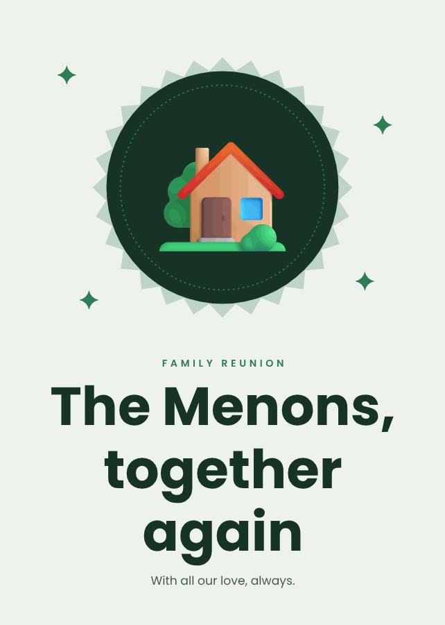 Forest Family reunion The Menons, together again Keepsake — editable love & family template