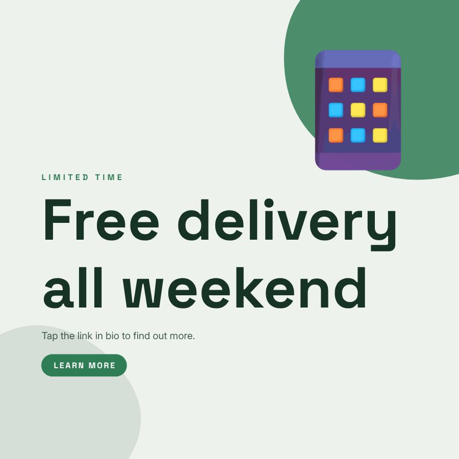 Forest Free delivery all weekend Announcement Post — editable social media template
