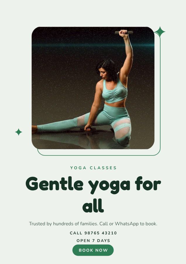 Forest Gentle yoga for all Yoga classes Flyer Promo — editable business template