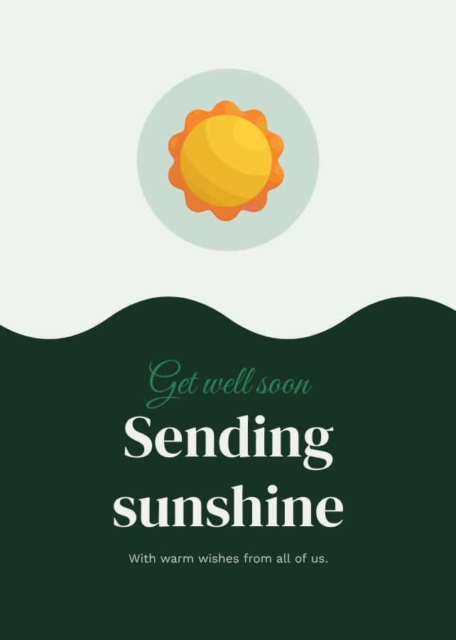 Forest Get well soon sending sunshine Card IX — editable cards template
