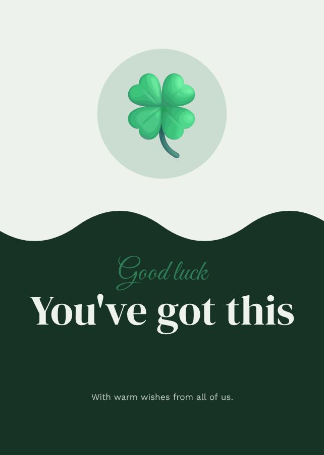 Forest Good luck you've got this Card VII — editable cards template