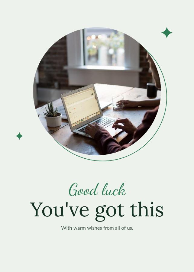 Forest Good luck you've got this Card VIII — editable cards template