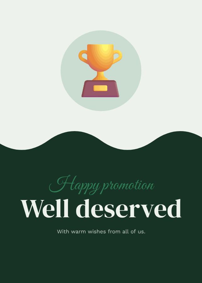 Forest Happy promotion well deserved Card III — editable cards template