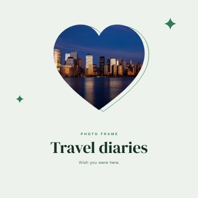 Forest Heart Frame Travel diaries template