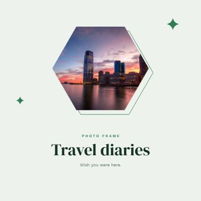 Forest Hexagon Frame Travel diaries template