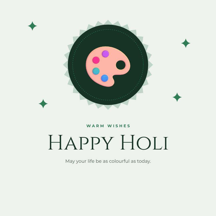 Forest Holi Greeting Post — editable festivals template