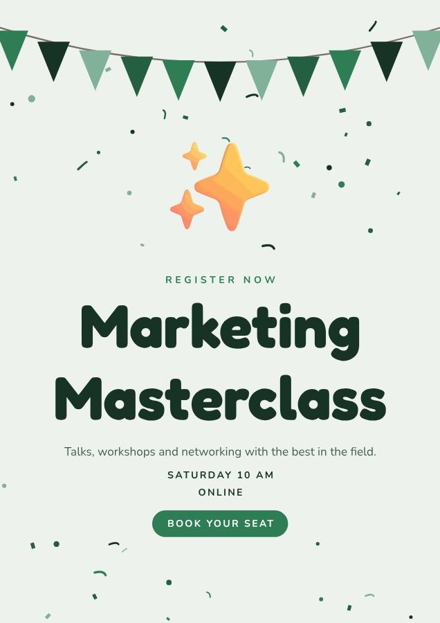 Forest Marketing Masterclass Flyer — editable events template
