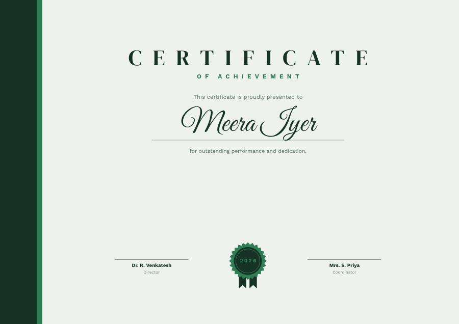 Forest Of Achievement Certificate Modern — editable certificates template