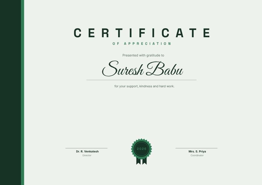 Forest Of Appreciation Certificate Classic — editable certificates template