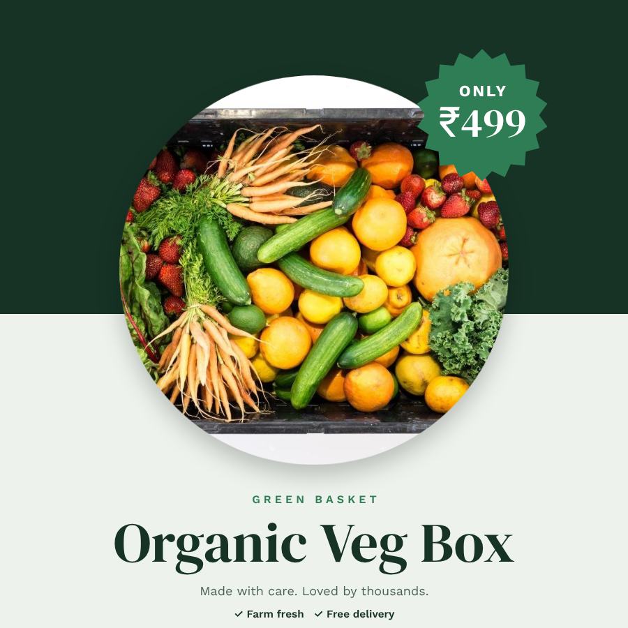 Forest Organic Veg Box Product Ad — editable marketing template