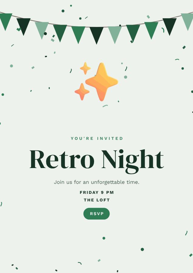 Forest Retro Night Flyer — editable events template