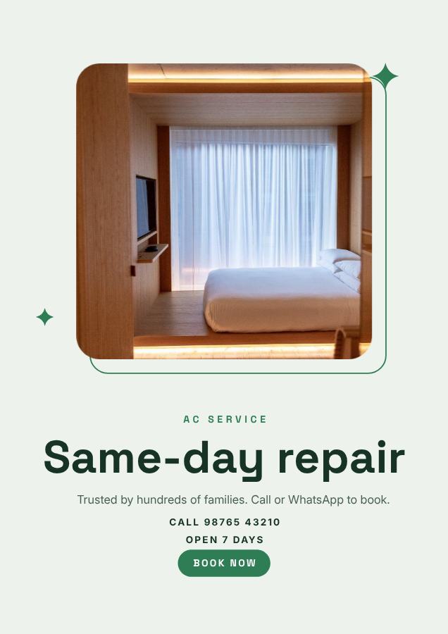 Forest Same-day repair Ac service Flyer Promo — editable business template