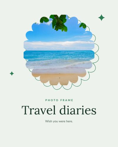 Forest Scallop Frame Travel diaries template