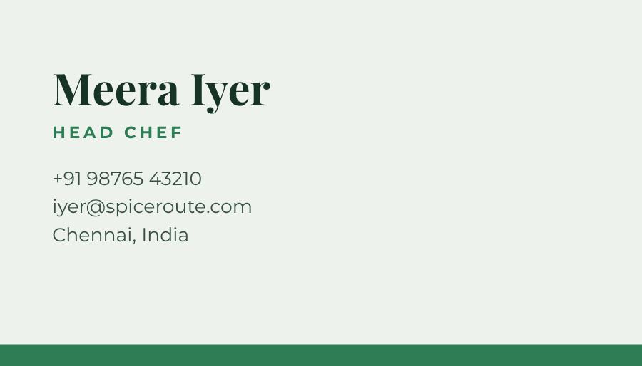 Forest Spice Route Minimal Business Card — editable business template