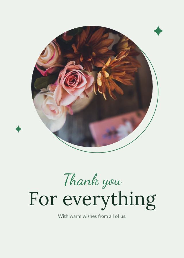 Forest Thank you for everything Card VI — editable cards template