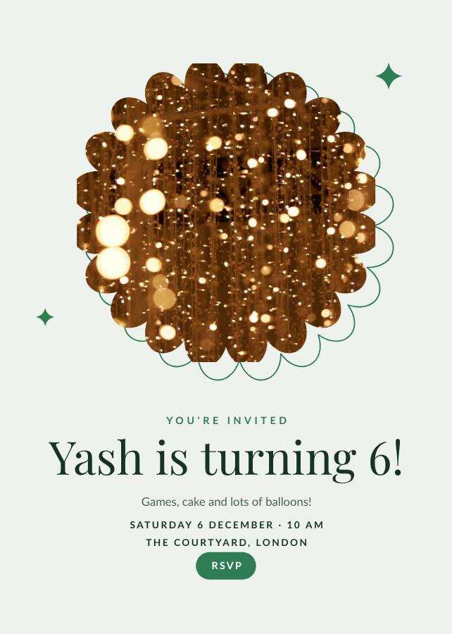 Forest Yash's Six Birthday Invitation — editable birthday template
