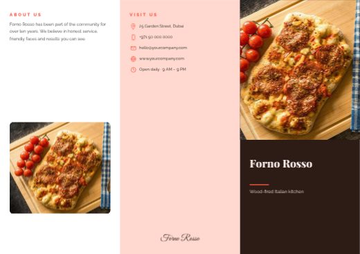 Forno Rosso Tri-fold Brochure