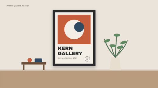 Framed Poster Wall Mockup — free poster template