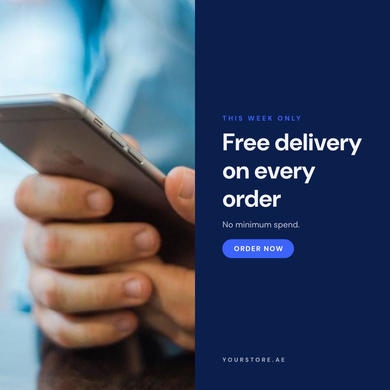 Free Delivery Promo — editable marketing template