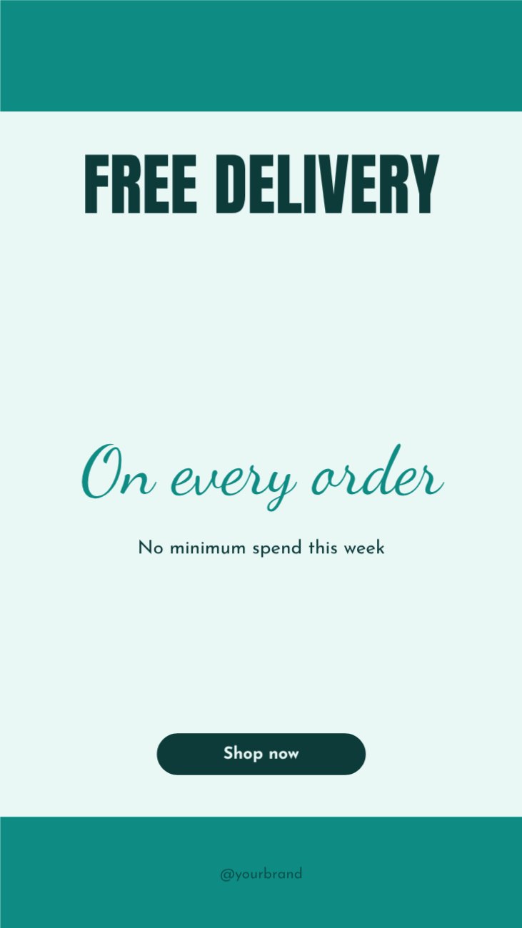 Free delivery Promo Story — editable marketing template