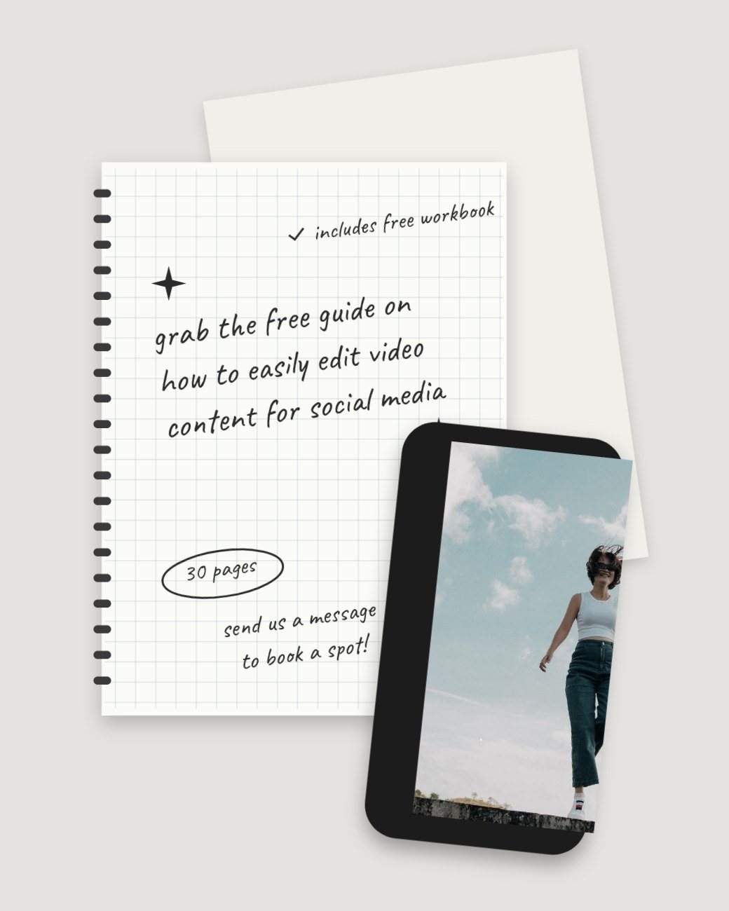 Free Guide Notebook Mockup Post — editable marketing template