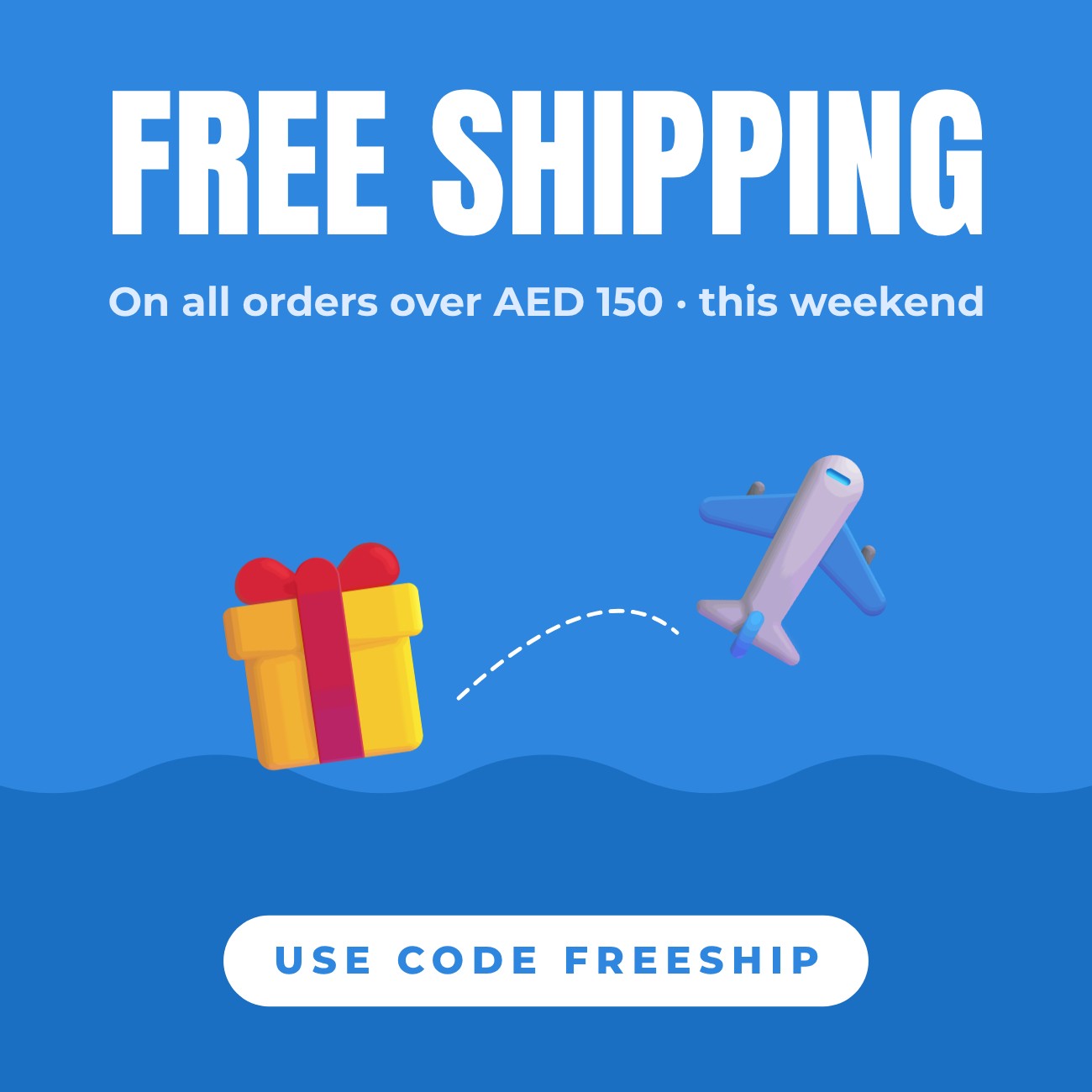 Free Shipping Banner Post — editable social media template