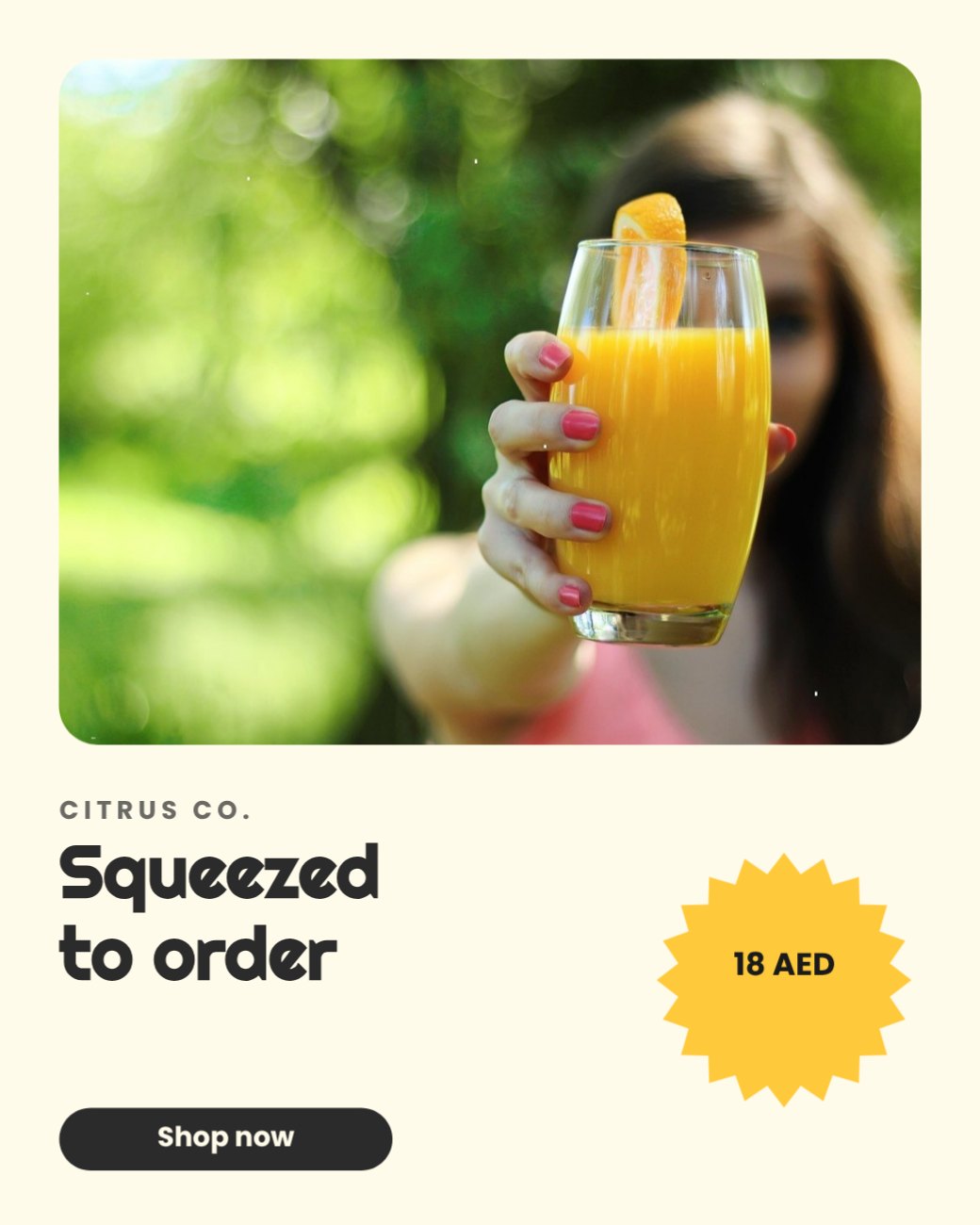 Fresh Juice Product Ad — editable marketing template
