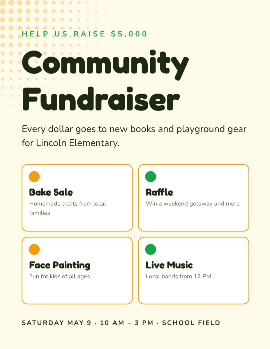 Fundraiser Bake and Raffle — editable events template