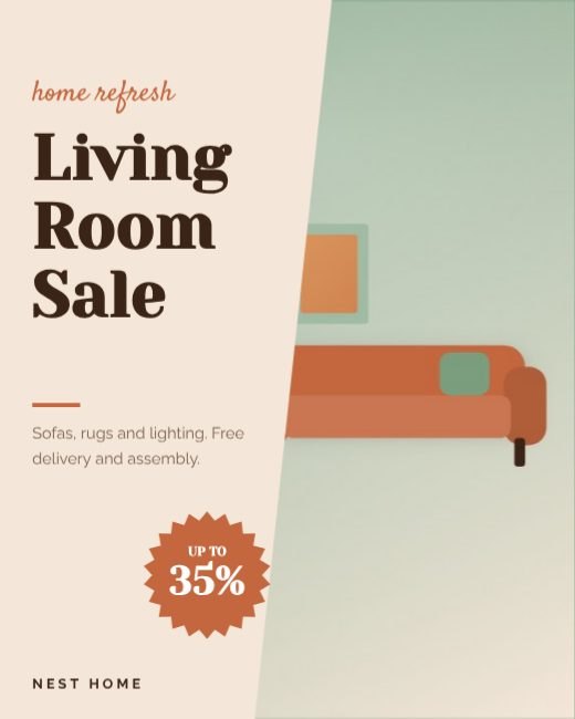Furniture Sale Split Ad template