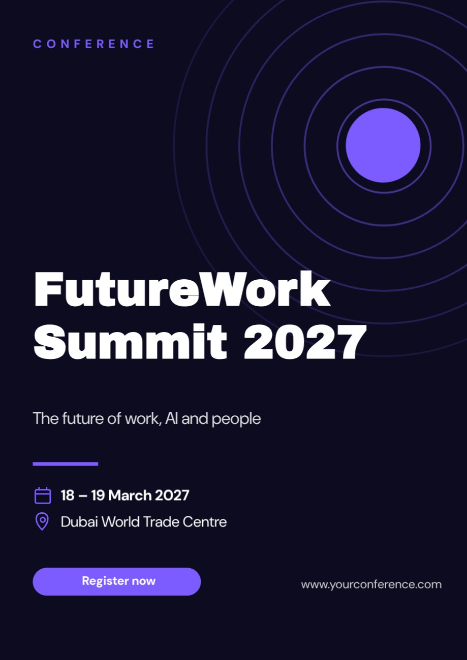 FutureWork Summit 2027 Conference Poster — editable events template