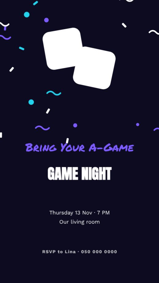 Game Night Invitation Story template