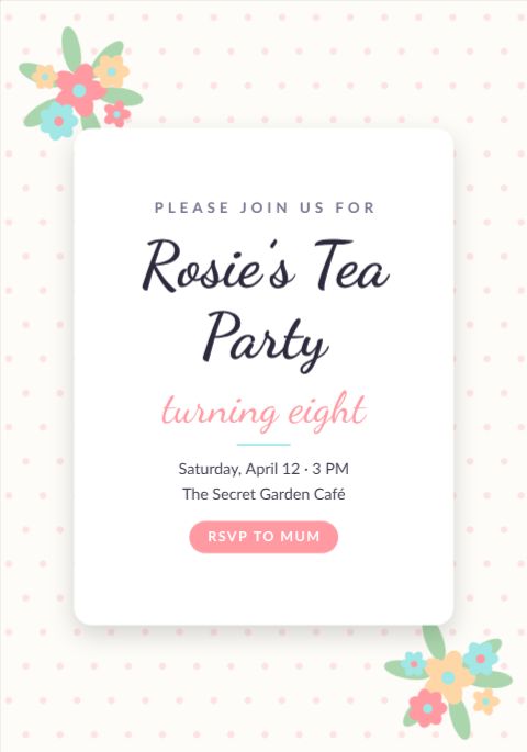 Garden Tea Party Birthday template