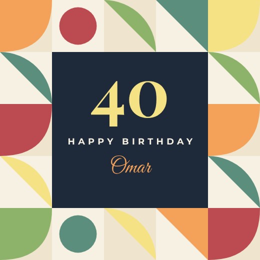 Geometric Tiles 40th Post — free design template