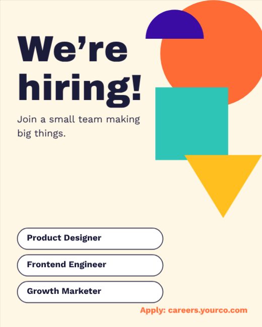 Geometric We Are Hiring Post template