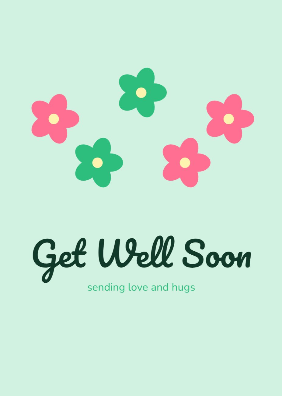 Get Well Soon Card — editable cards template