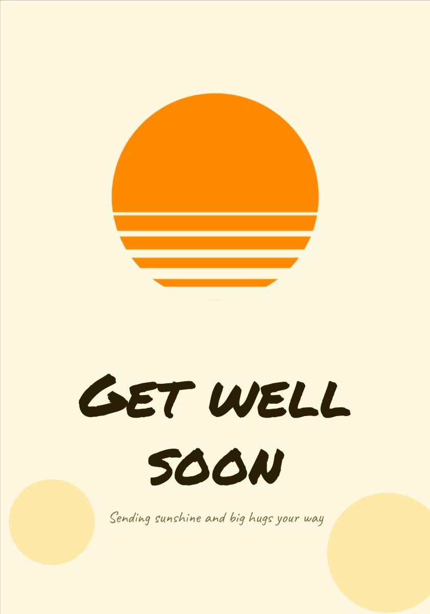 Get Well Soon Card — editable cards template