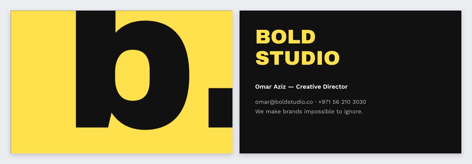 Giant Letter Creative Agency Card — editable business template