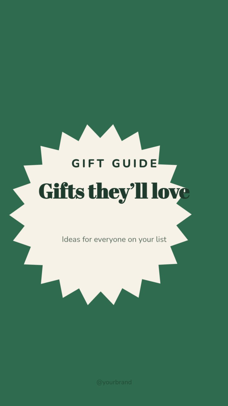 Gift guide Promo Story — editable marketing template