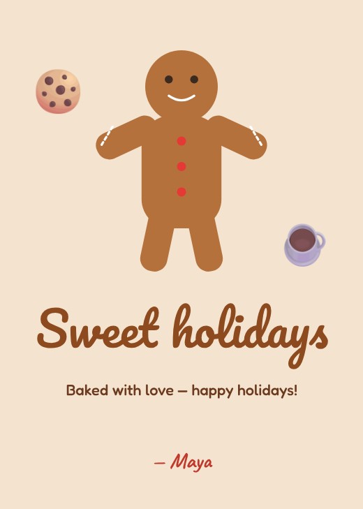 Gingerbread Cookie Card — free Christmas design template