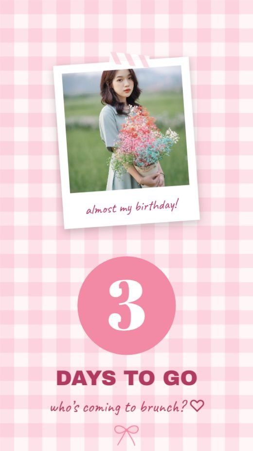 Gingham Birthday Countdown Story template