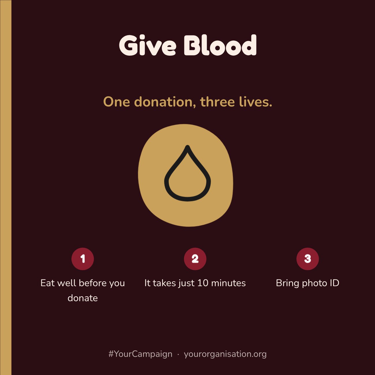 Give Blood Awareness Post — editable social media template