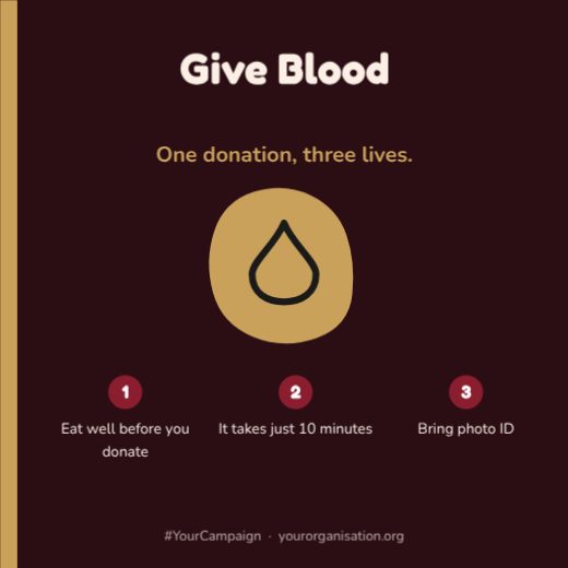 Give Blood Awareness Post template