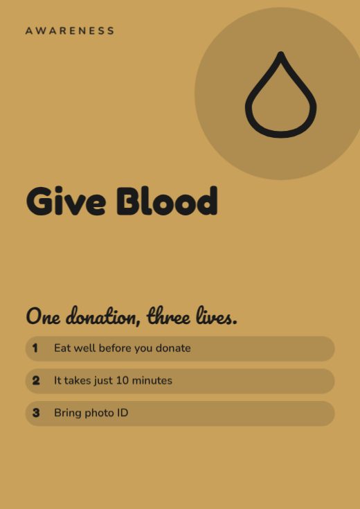 Give Blood Awareness Poster template