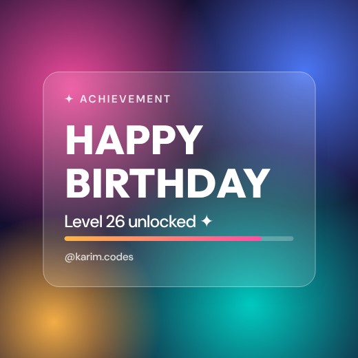 Glass Card Gradient Blobs Post — free greeting card template