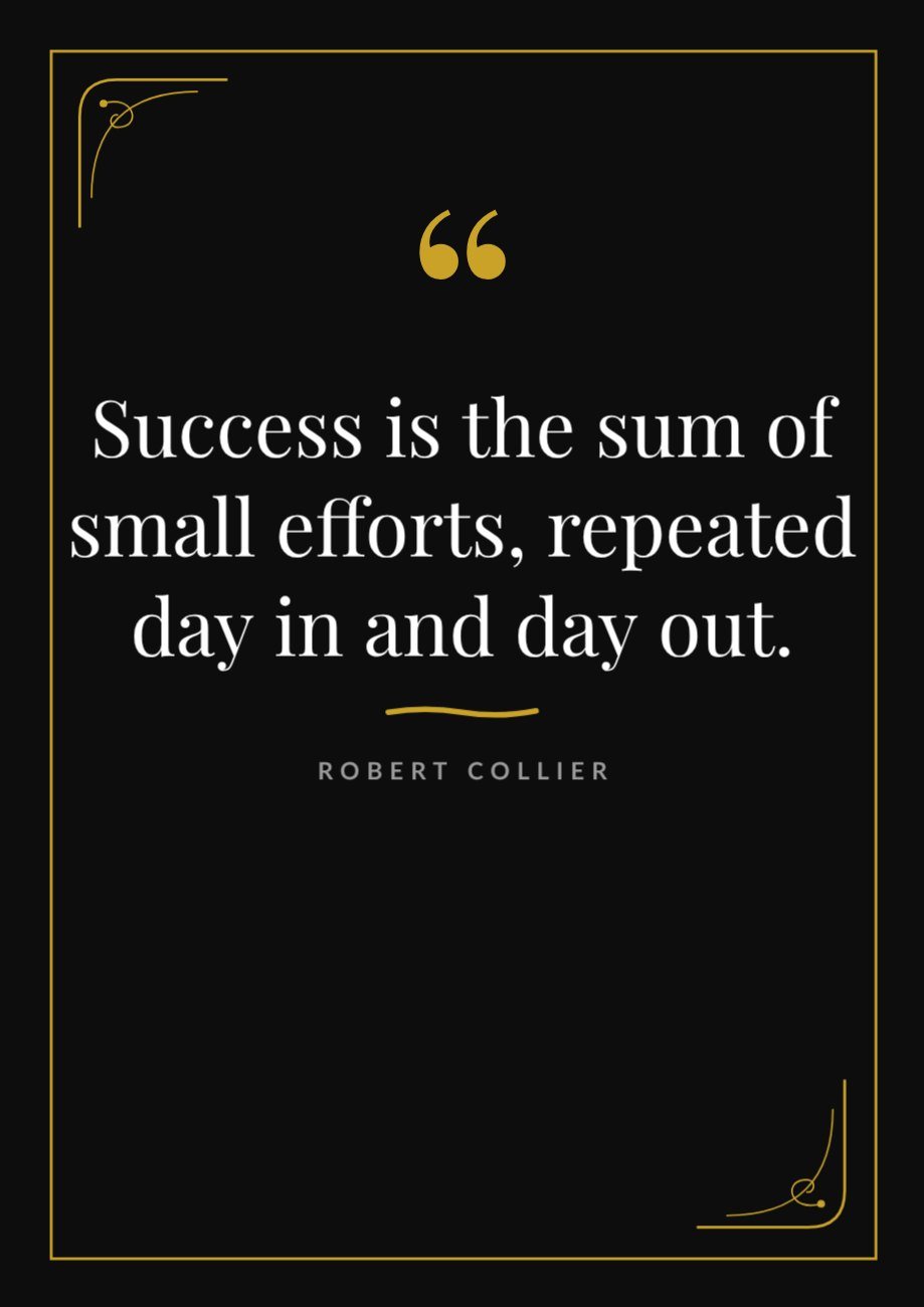 Gold Frame Success Quote Poster — editable marketing template