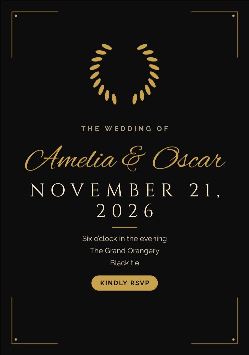 Gold Luxe Wedding — editable wedding template