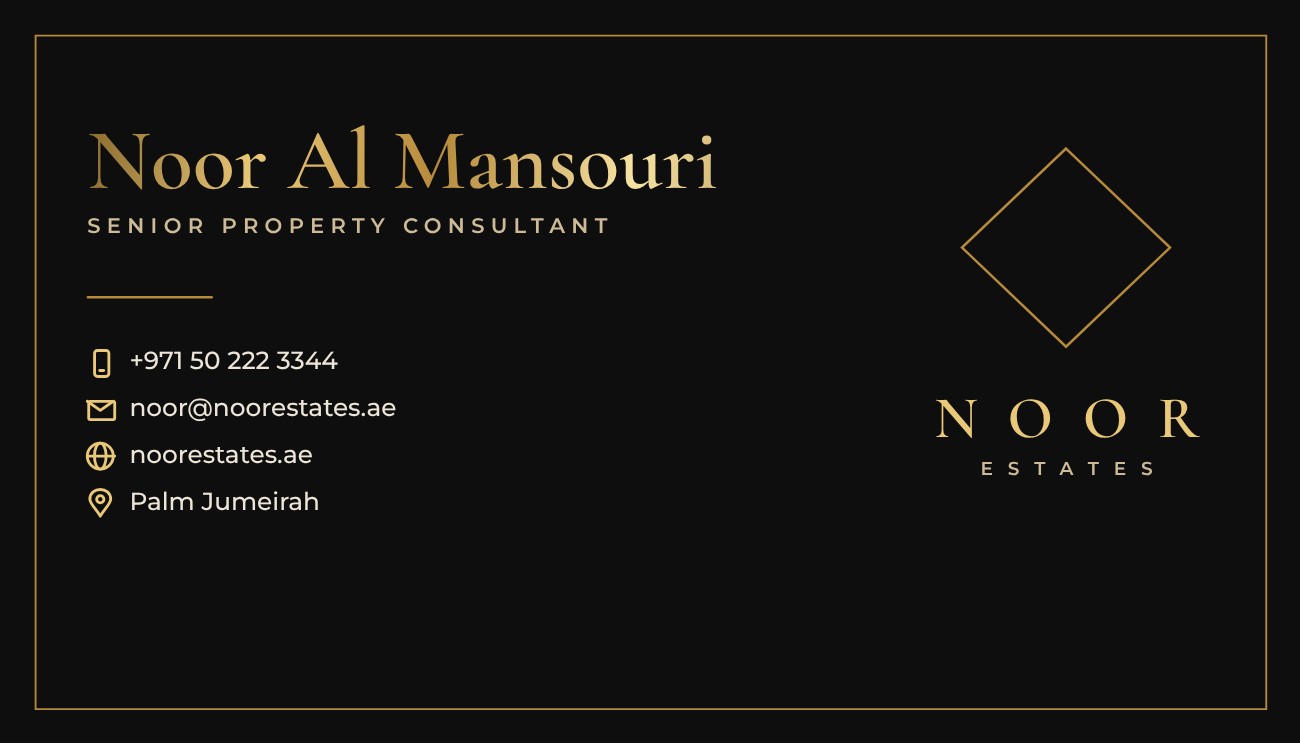 Gold Luxury Real Estate Card — editable business card template