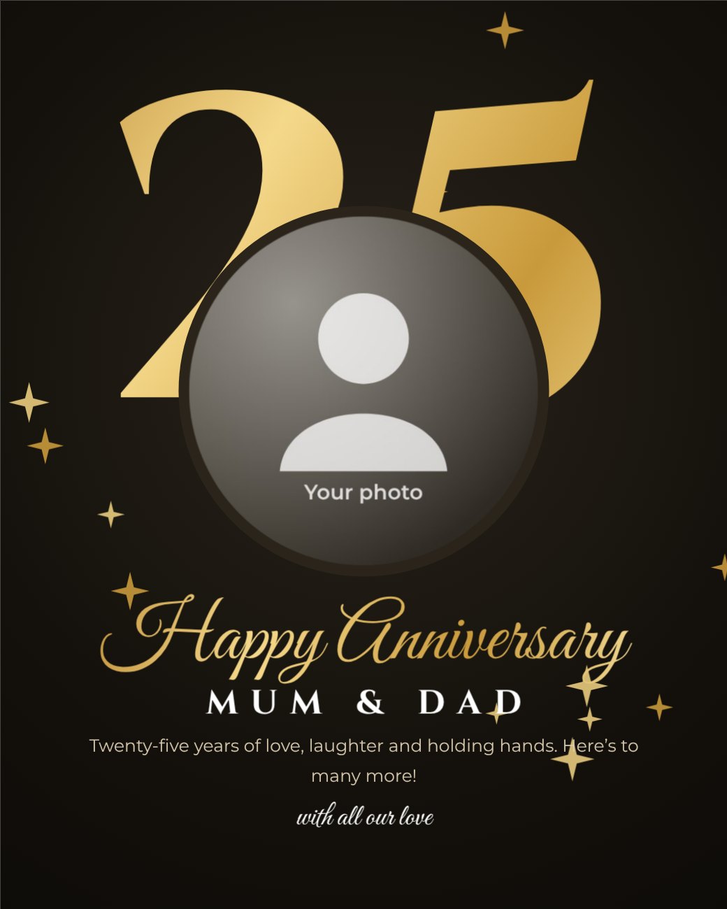 Golden Anniversary Big Number Post — editable wedding template